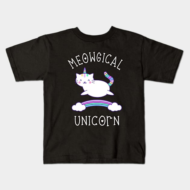 Meowgical Unicorn Kids T-Shirt by martinroj